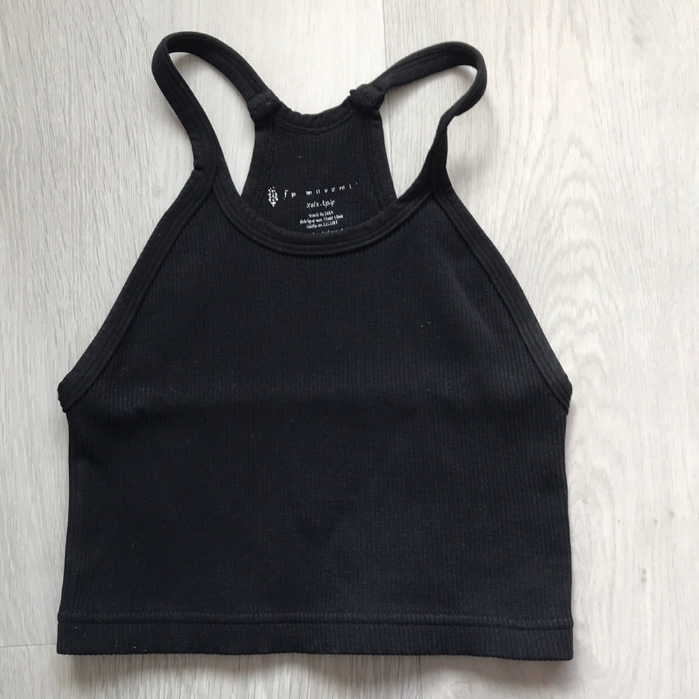 FREE PEOPLE WOMENS RACERBACK TANK TOP RIBBED CROP SMALL